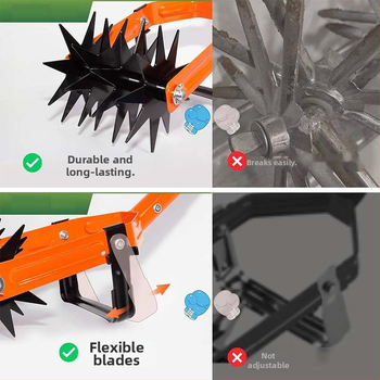 Isunpro nastaviteľný rotačný kultivátor – 2-v-1 odstraňovanie burín a uvoľňovanie pôdy, pre záhradu a dvora