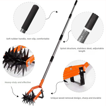 Isunpro nastaviteľný rotačný kultivátor – 2-v-1 odstraňovanie burín a uvoľňovanie pôdy, pre záhradu a dvora