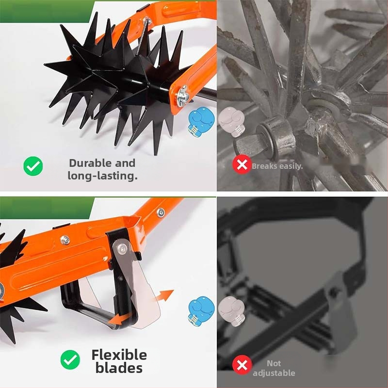 Isunpro nastaviteľný rotačný kultivátor – 2-v-1 odstraňovanie burín a uvoľňovanie pôdy, pre záhradu a dvora