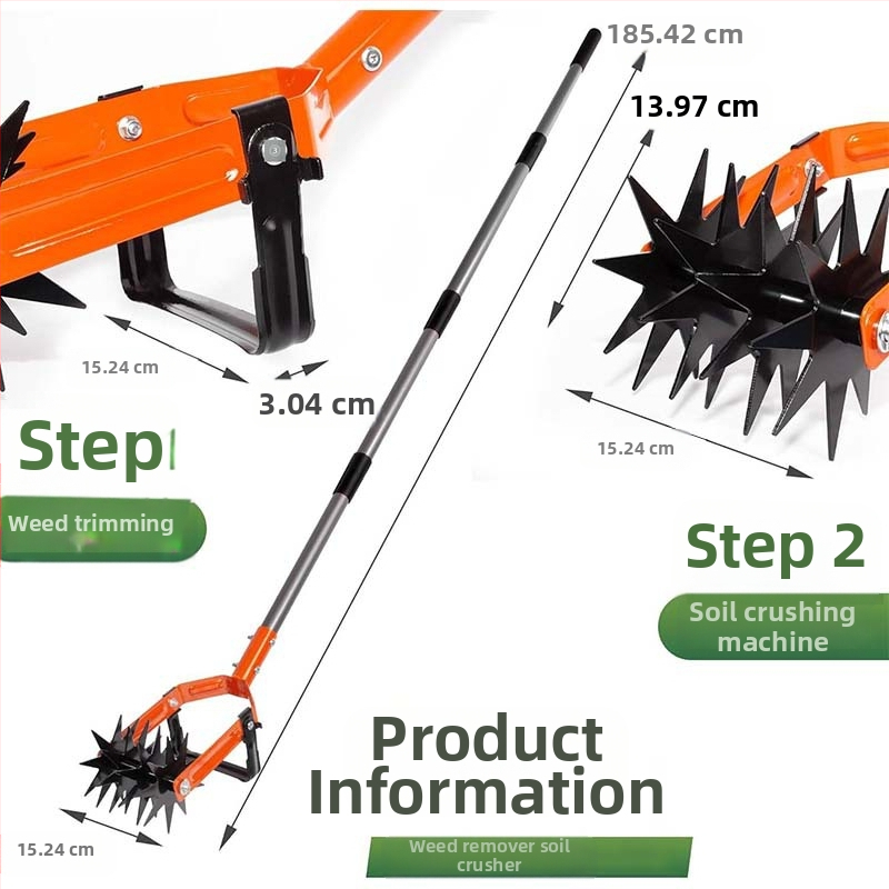 Isunpro nastaviteľný rotačný kultivátor – 2-v-1 odstraňovanie burín a uvoľňovanie pôdy, pre záhradu a dvora