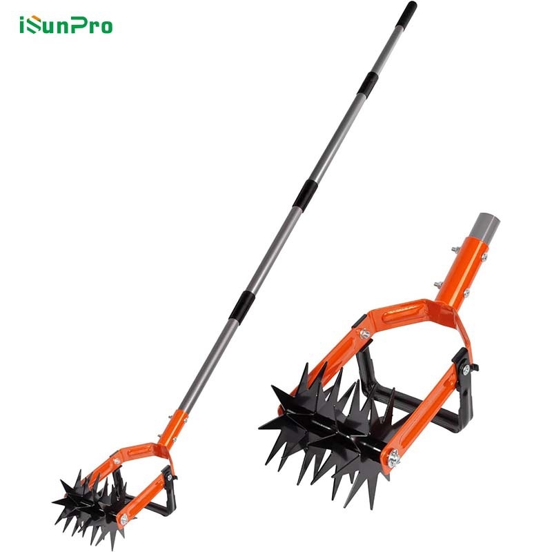 Isunpro prilagodljivo rotacijsko kultivacijsko alat – 2-u-1 uklanjanje korova i prozračivanje tla, za vrt i dvorište