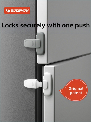 Безопасно заключване за врата на хладилник – клип за фиксация, 2‑частен комплект за плоски врати, обновен модел за вдлъбнати и изпъкнали врати