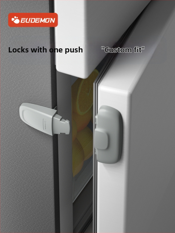 Безопасно заключване за врата на хладилник – клип за фиксация, 2‑частен комплект за плоски врати, обновен модел за вдлъбнати и изпъкнали врати