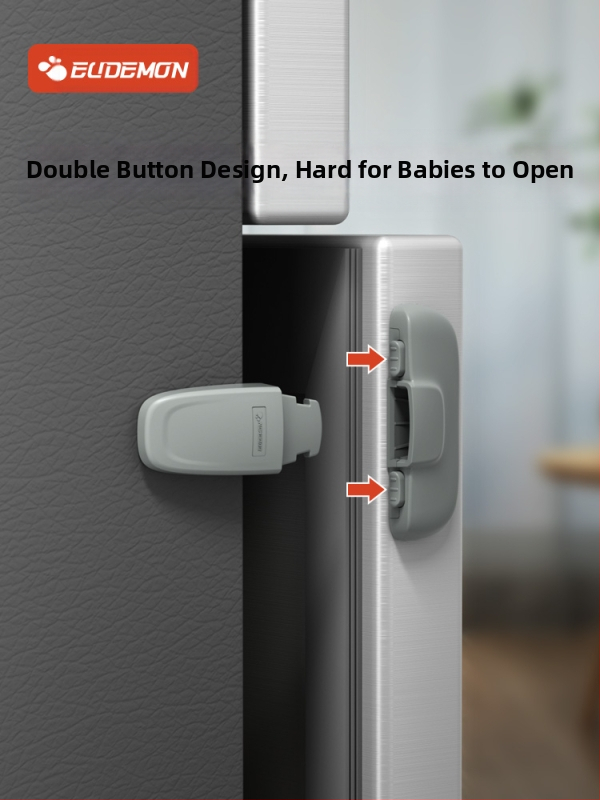Безопасно заключване за врата на хладилник – клип за фиксация, 2‑частен комплект за плоски врати, обновен модел за вдлъбнати и изпъкнали врати