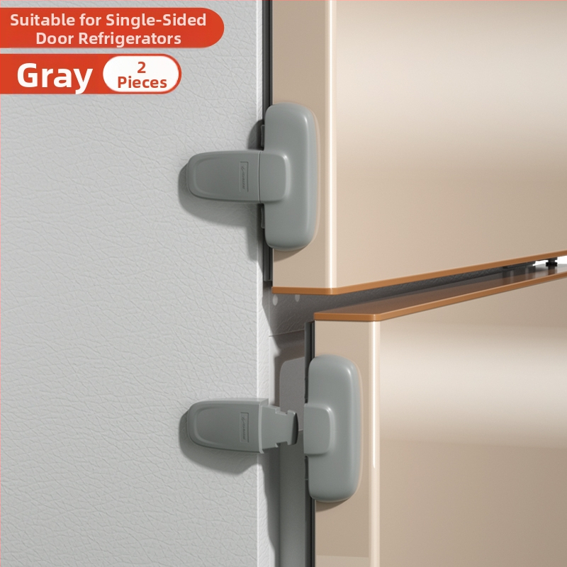 Безопасно заключване за врата на хладилник – клип за фиксация, 2‑частен комплект за плоски врати, обновен модел за вдлъбнати и изпъкнали врати