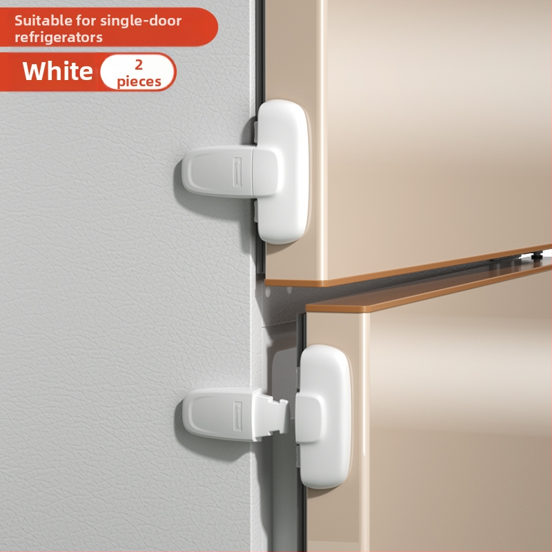 Безопасно заключване за врата на хладилник – клип за фиксация, 2‑частен комплект за плоски врати, обновен модел за вдлъбнати и изпъкнали врати