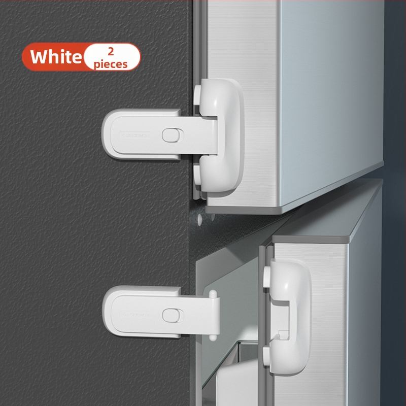 Безопасно заключване за врата на хладилник – клип за фиксация, 2‑частен комплект за плоски врати, обновен модел за вдлъбнати и изпъкнали врати