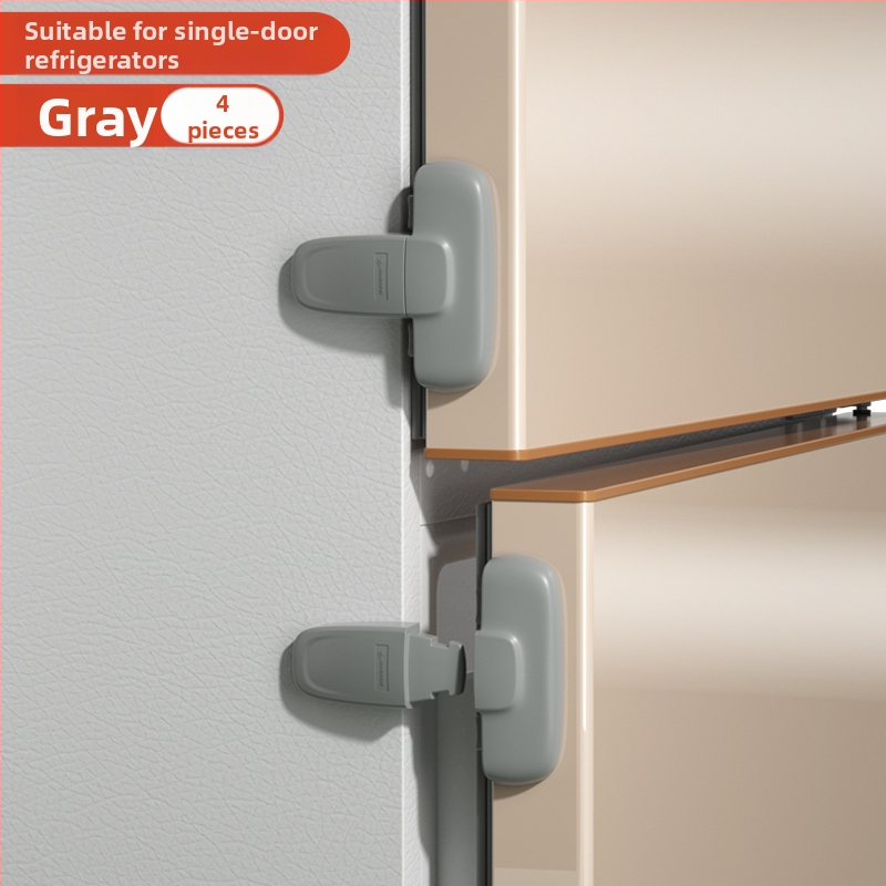 Безопасно заключване за врата на хладилник – клип за фиксация, 2‑частен комплект за плоски врати, обновен модел за вдлъбнати и изпъкнали врати