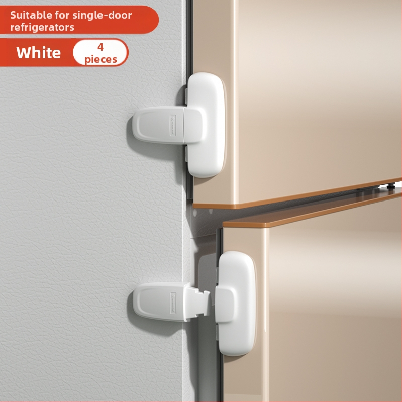 Безопасно заключване за врата на хладилник – клип за фиксация, 2‑частен комплект за плоски врати, обновен модел за вдлъбнати и изпъкнали врати