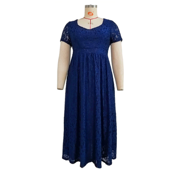 Shiqin рокля с флорална дантела, V-образно деколте, А-линия, ръкав 3/4, дантела с изрязани детайли, нейлон 90–95%, спандекс ≤30%