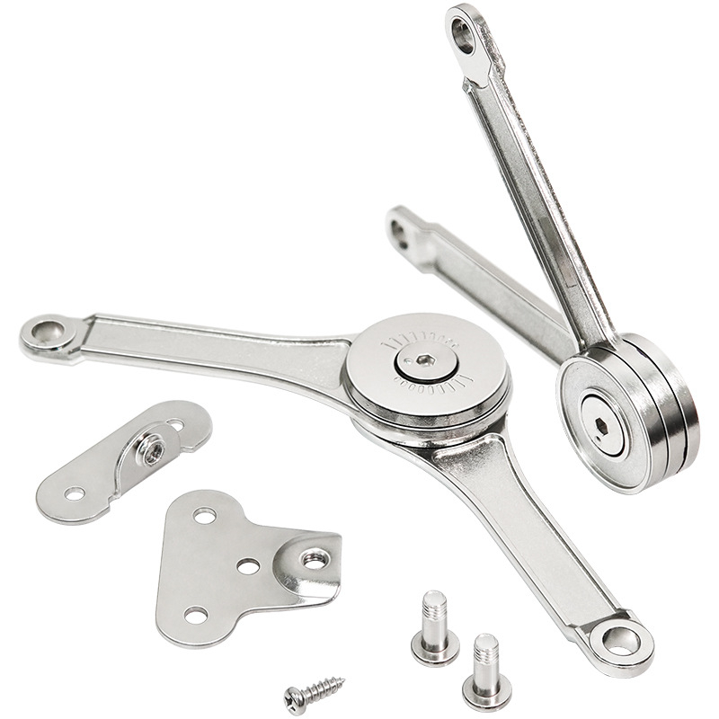 Szekrényajtó hidraulikus tartója – cinkötvözet, Hafford HAIFUDE, modell GZRYT, szekrényhez, ruhásszekrényhez és felső ajtóhoz, kettős nikkel bevonat