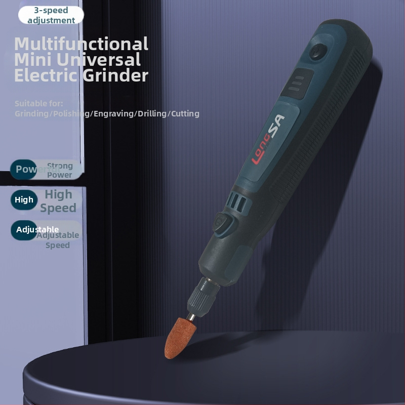 Преносим електрически шлайф за нефрит със зареждаща се литиева батерия, 3.7V, глава за шлайф, 0.6 м кабел, тегло 0.5 кг