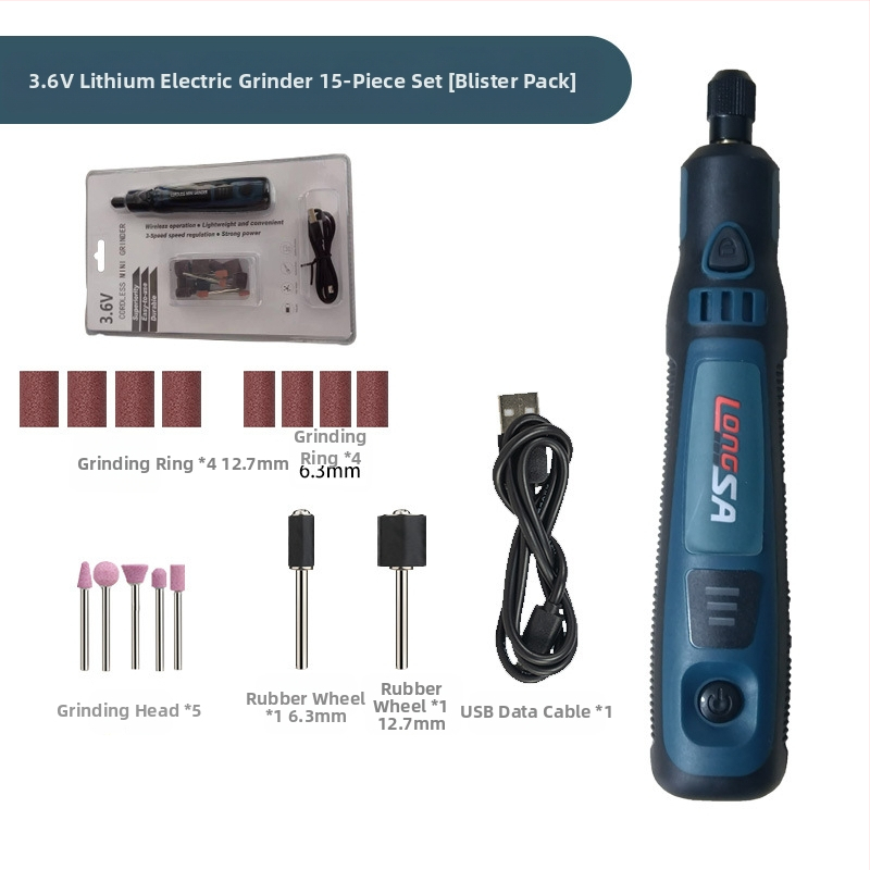 Преносим електрически шлайф за нефрит със зареждаща се литиева батерия, 3.7V, глава за шлайф, 0.6 м кабел, тегло 0.5 кг