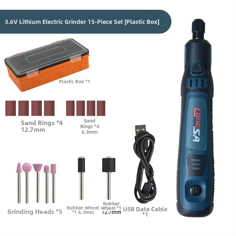 Преносим електрически шлайф за нефрит със зареждаща се литиева батерия, 3.7V, глава за шлайф, 0.6 м кабел, тегло 0.5 кг