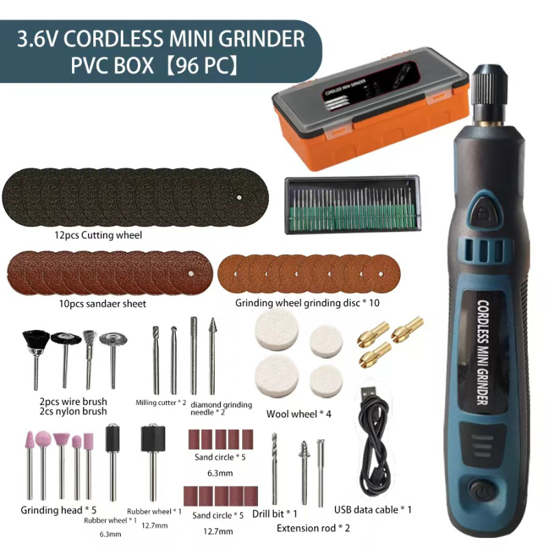 Преносим електрически шлайф за нефрит със зареждаща се литиева батерия, 3.7V, глава за шлайф, 0.6 м кабел, тегло 0.5 кг