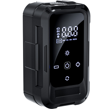 Bezvadu pārnēsājamais gaisu pumpis automašīnām un velosipēdiem - 11.1V, 25 L/min, <80W, digitālais displejs, divu barošanas avotu