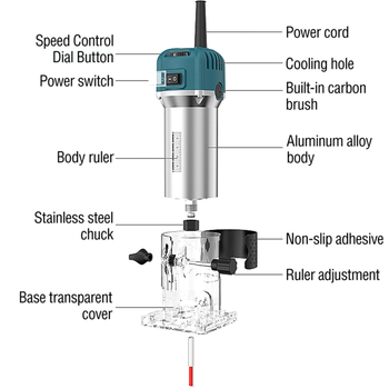 Bolimi дървообработваща електрическа машина за канали и гравиране, 110V, за фаска на дърво