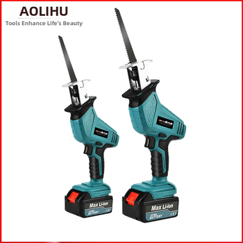 Реципрочен трион с литиева акумулаторна батерия, 21V; за рязане на дърво, метал и пластмаса; включва зарядно и нож за трион