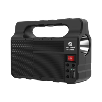 Hordozható napelemes LED reflektor és zseblámpa – akkumulátor 3600, kimenet 5V, PV panel 555, frekvencia 50–60 Hz