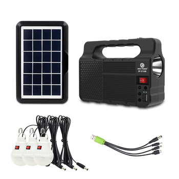Hordozható napelemes LED reflektor és zseblámpa – akkumulátor 3600, kimenet 5V, PV panel 555, frekvencia 50–60 Hz