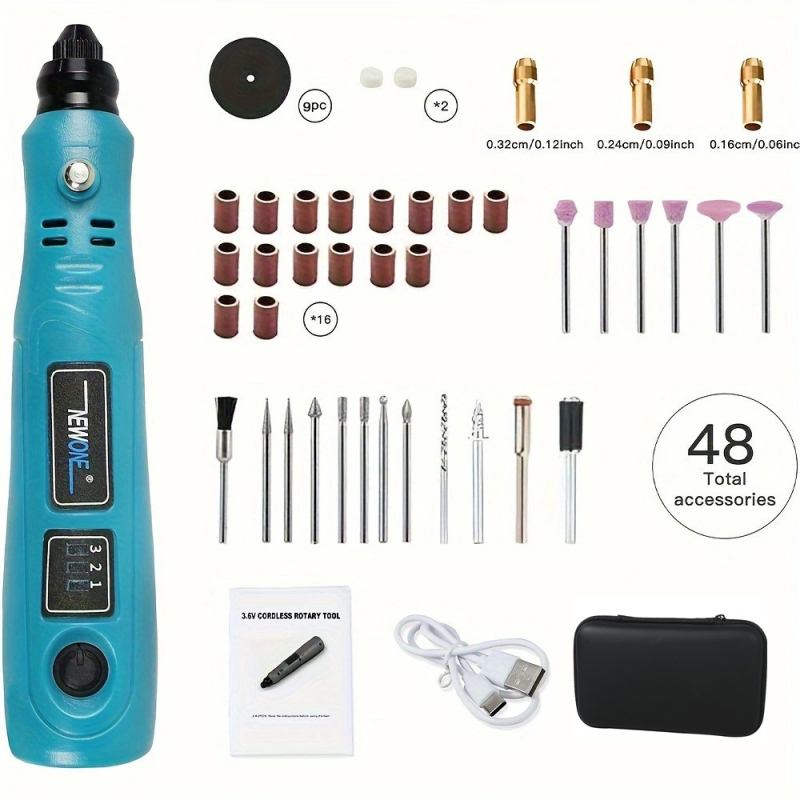 Презареждаема ръчна електрическа шлайфмашина за маникюр и дърворезба, компактен ръчен инструмент, 3.6V Li‑ion батерия, фиксирана скорост, включен заряден кабел, тегло 0,24 кг