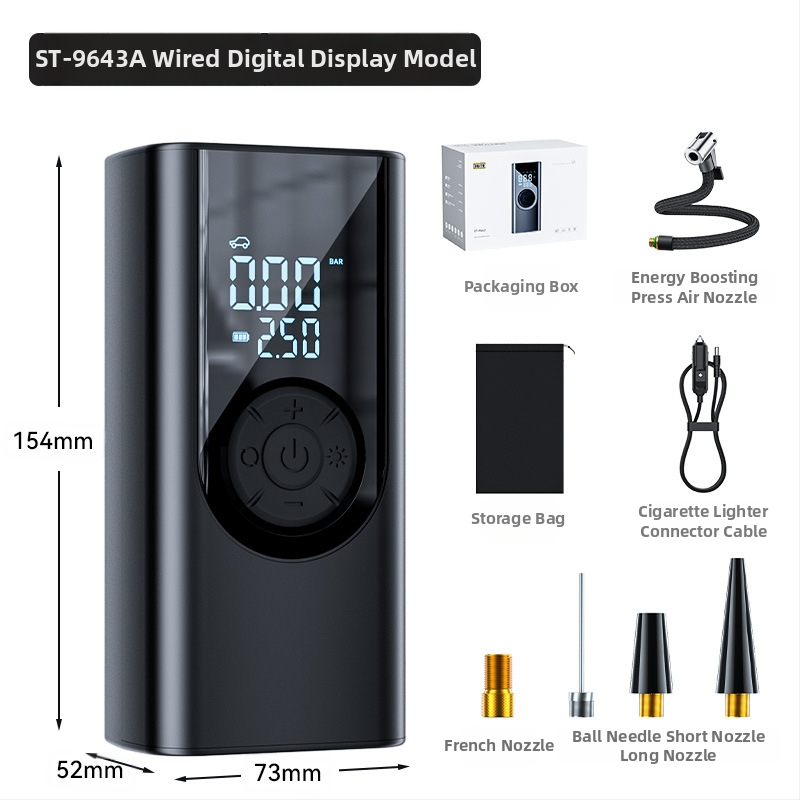 Shunwei bezvadu automobiļa gaisa sūknis ar digitālo displeju, 11.1V, 100W, 30 L/min