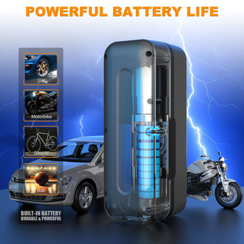 Portatīvais automobiļa gaisa sūknis, daudzfunkcionāls, ar digitālo displeju, LED gaismu un USB uzlādi, 80W, 15V, 25 L/min