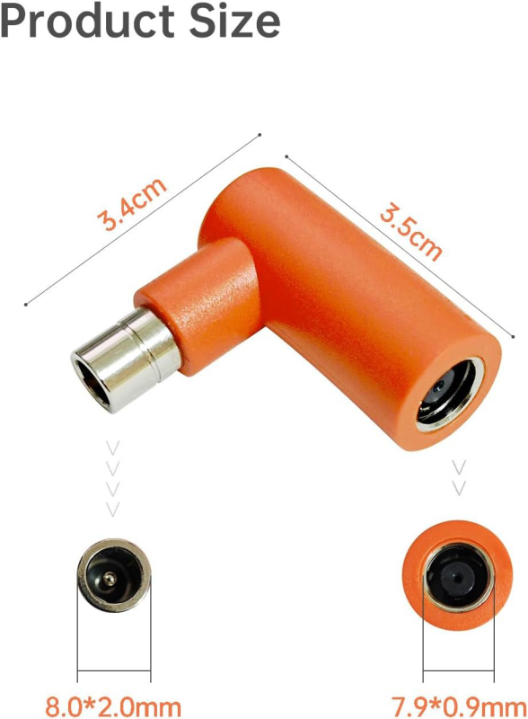 Bear DC-7909 Θηλυκό προς DC-8020 Αρσενικό Αντάπτορας, 90° Γωνιώδης Συνδετήρας, Χαλκού Αγωγοί, PVC Μονωτικό