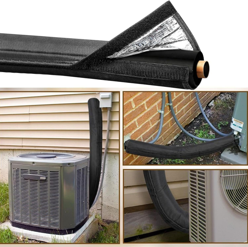 Klímaberendezés kivezetőcsővédő borítás alumíniumfóliás szigeteléssel, 600D Oxford anyag, Tim Hong márka, egyszerű stílus