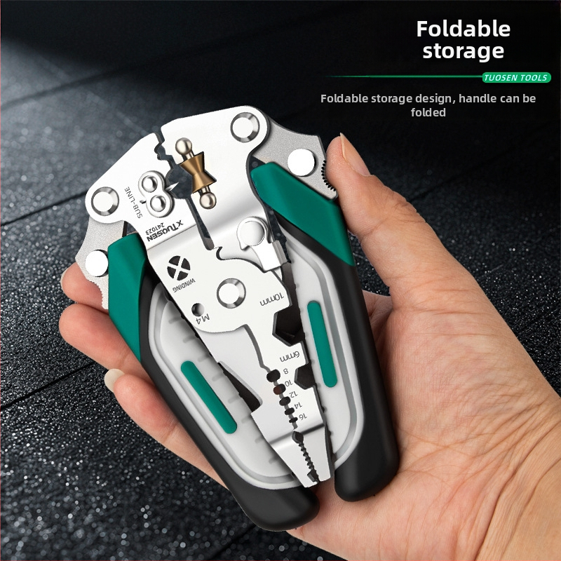 XTUOSEN skladacie kliešte na odizolovanie káblov, špičatý hrot, hmotnosť 0,19 kg, model 241023