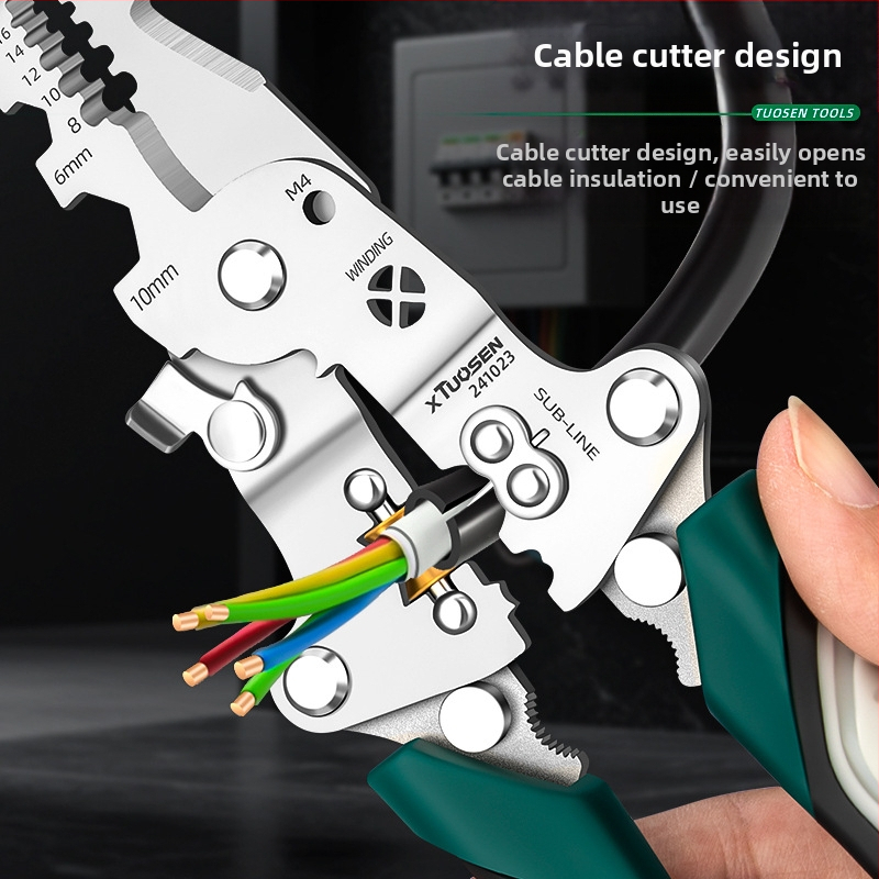 XTUOSEN skladacie kliešte na odizolovanie káblov, špičatý hrot, hmotnosť 0,19 kg, model 241023