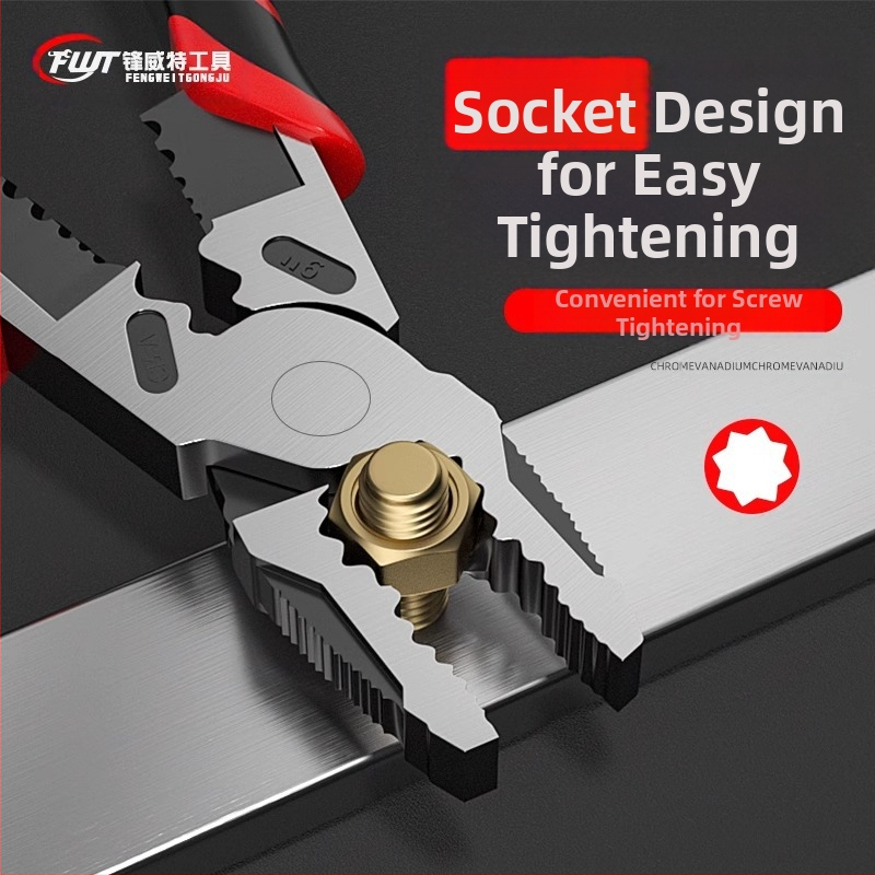 Електричарски мултиfunktionални клещи с ексцентричен механизъм за пестене на усилия, индустриален клас клещи за рязане на тел, 4,6 мм режеща способност