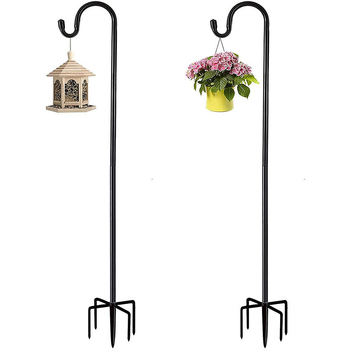 Подова стойка за растения от желязо, модерен минималистичен дизайн, 3+ закачалки, вътрешно съхранение за цветя