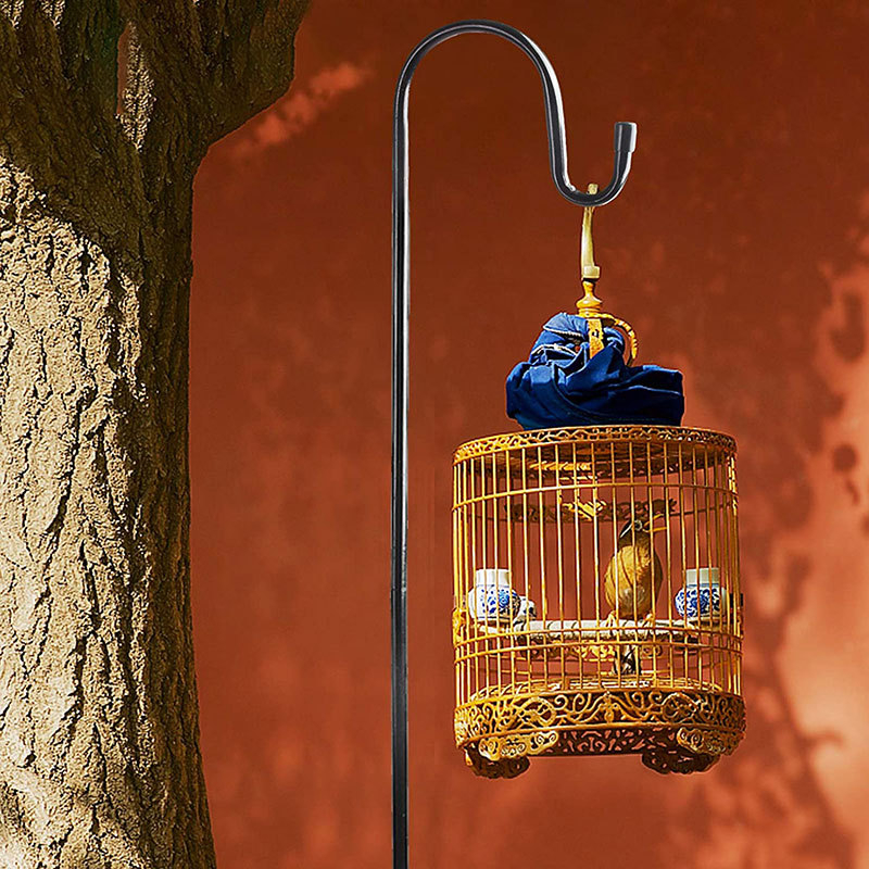 Подова стойка за растения от желязо, модерен минималистичен дизайн, 3+ закачалки, вътрешно съхранение за цветя