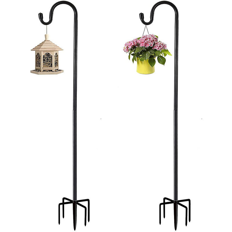 Подова стойка за растения от желязо, модерен минималистичен дизайн, 3+ закачалки, вътрешно съхранение за цветя