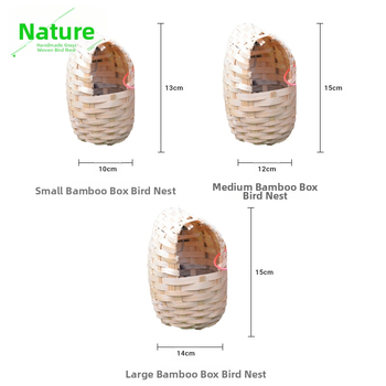 Φωλιά πουλιών από μπαμπού – Εξωτερικό κρεμαστό διακοσμητικό κήπου, αναπνεύσιμη (Υλικό: Μπαμπού; Προέλευση: Φουτζιάν; Μάρκα: Nature; Κατάλληλο για: Πουλί)