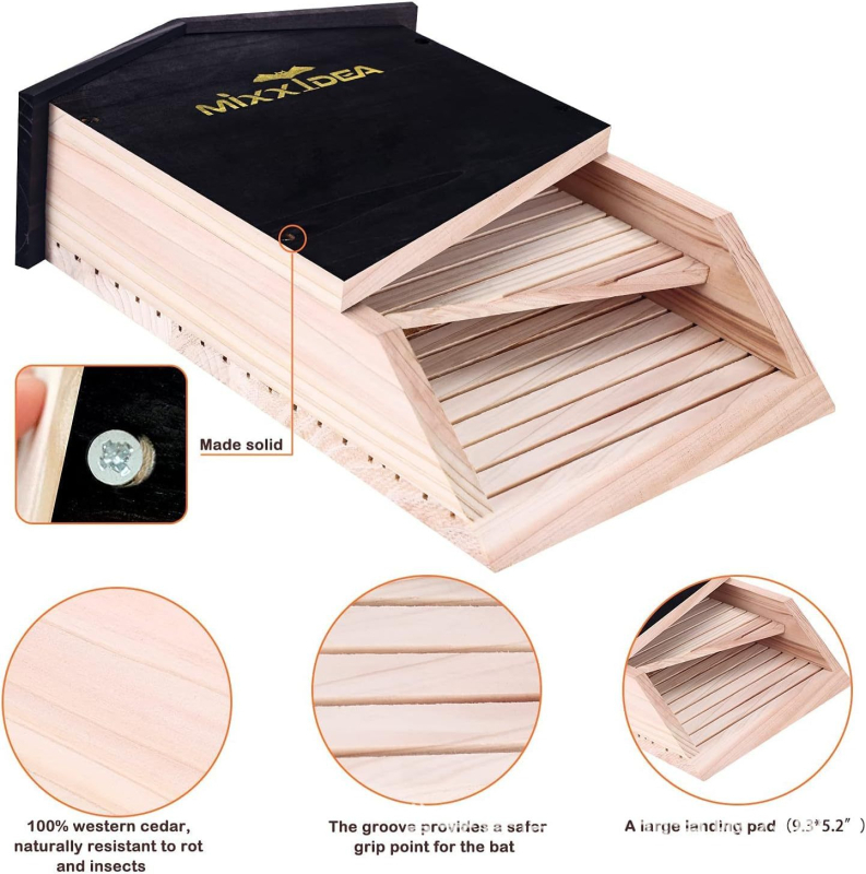 Denevérház – tömörfa, kültéri falra szerelhető, Luxin Ihy-030