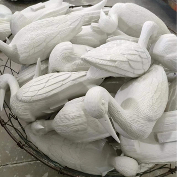 Декоративен модел на птица за двор, PE материал, blow molding, симулиран бял птичен модел, пасторален стил