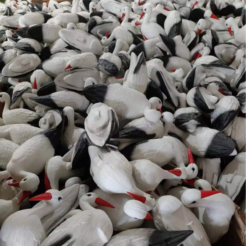 Декоративен модел на птица за двор, PE материал, blow molding, симулиран бял птичен модел, пасторален стил