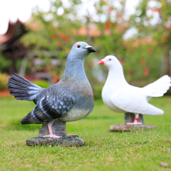 Εξωτερικό γλυπτό ζώου από ρητίνη — πατροπαράδοτο στυλ, διακοσμητικό περιστέρι για κήπο με δαχτυλίδι ανάρτησης