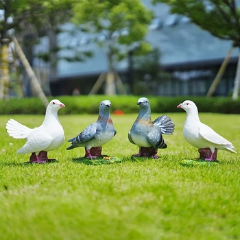 Εξωτερικό γλυπτό ζώου από ρητίνη — πατροπαράδοτο στυλ, διακοσμητικό περιστέρι για κήπο με δαχτυλίδι ανάρτησης