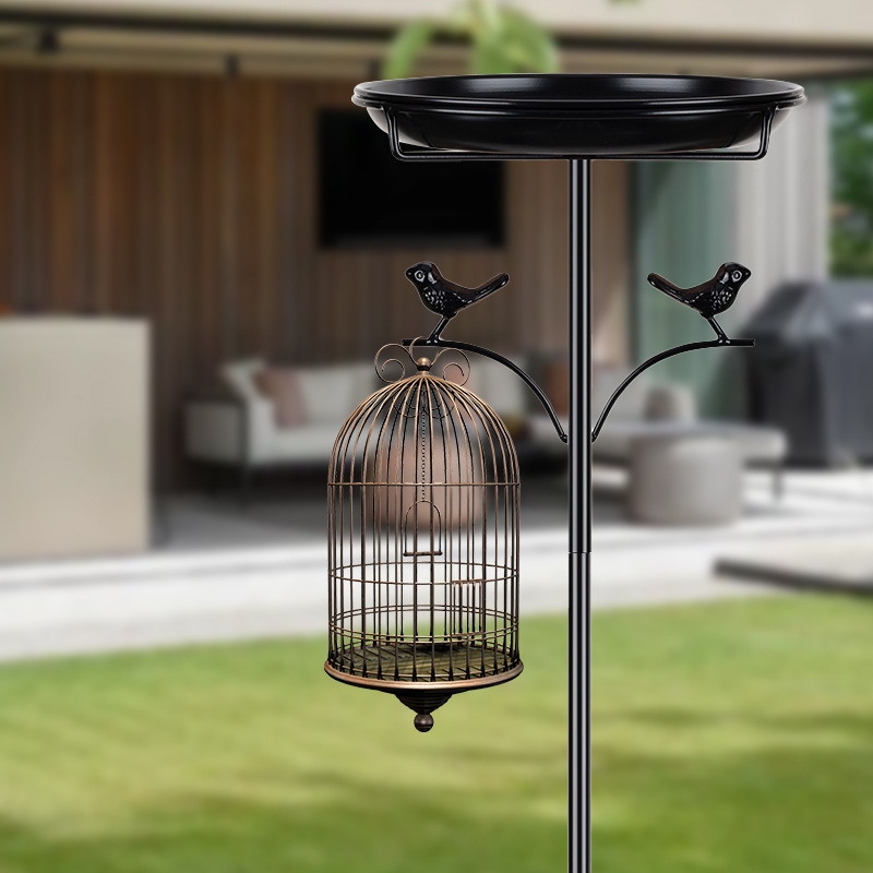Ταΐστρα για πουλιά και μπανιέρα για πουλιά – Μοντέλο Δύο Μικρά Πουλιά, Μέταλλο, Κατασκευή Κατά Παραγγελία, σε εξωτερικούς χώρους