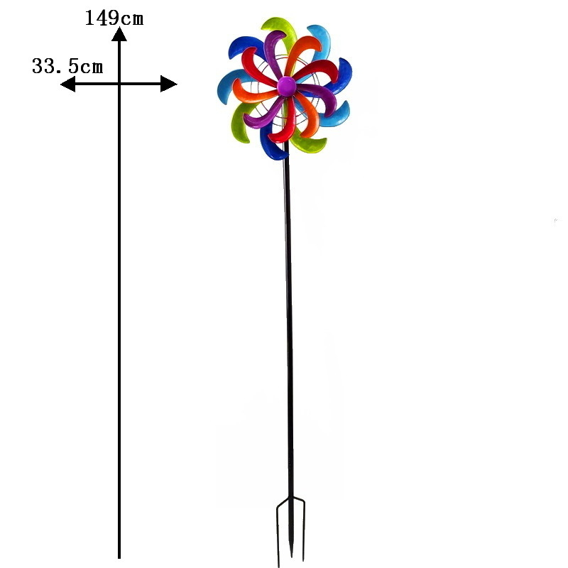 Fém szélmalom kertbe — modern minimalist stílus, speciális kültéri festék, magas hőmérsékletű sütőfestéssel, udvarra, kerthez és tájnézetekhez