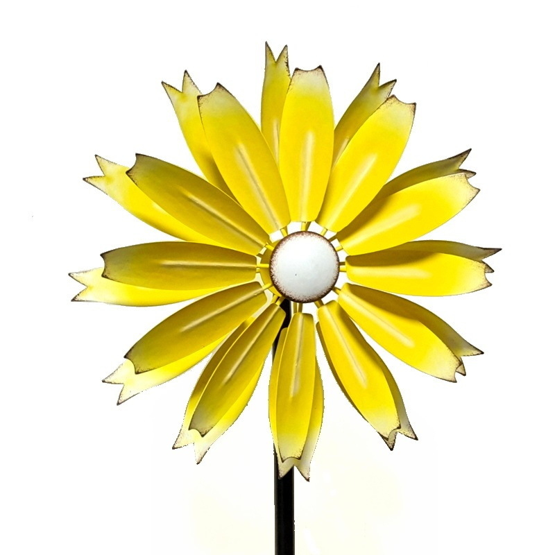 Fém szélmalom kertbe — modern minimalist stílus, speciális kültéri festék, magas hőmérsékletű sütőfestéssel, udvarra, kerthez és tájnézetekhez