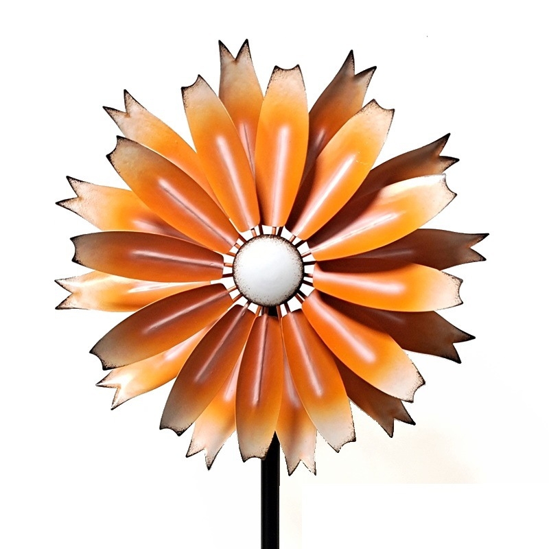 Fém szélmalom kertbe — modern minimalist stílus, speciális kültéri festék, magas hőmérsékletű sütőfestéssel, udvarra, kerthez és tájnézetekhez