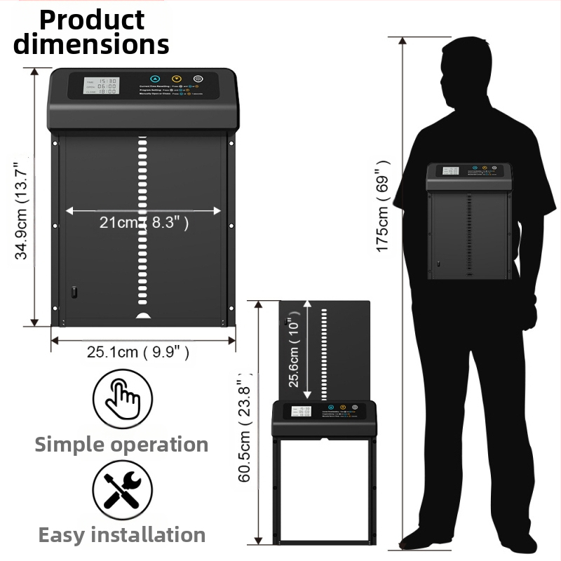 Автоматична врата за кокошарник със соларно захранване и интелигентно автоматично повдигане (Материал: неръждаема стомана; Бранд: aibei; Импорт: Не)