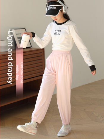 Παντελόνια για κορίτσια, casual, γρήγορο στέγνωμα, προστασία από τον ήλιο, πολυεστέρας 91,2%