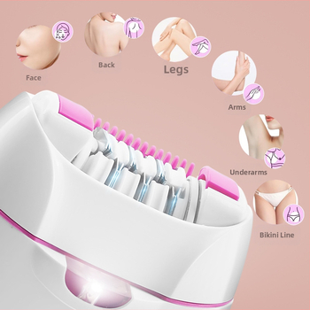 HATTEKER Epilator electric pentru corp — Încărcare USB, Umed și uscat, Pentru Întregul corp, Lamă din oțel inoxidabil, Model SK-505