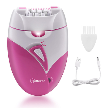 HATTEKER Epilator electric pentru corp — Încărcare USB, Umed și uscat, Pentru Întregul corp, Lamă din oțel inoxidabil, Model SK-505