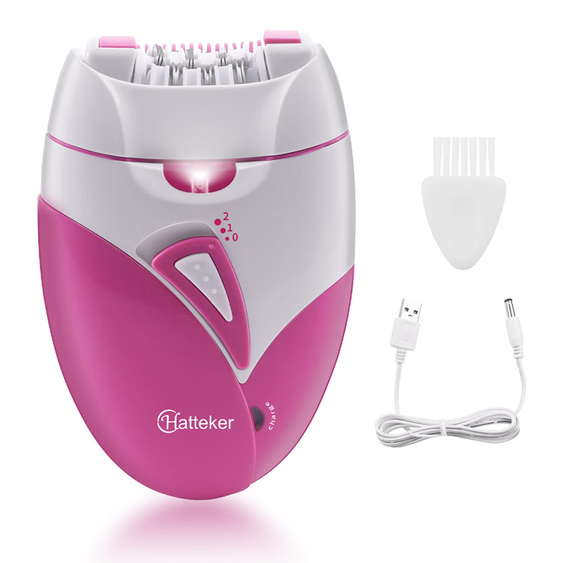 HATTEKER Epilator electric pentru corp — Încărcare USB, Umed și uscat, Pentru Întregul corp, Lamă din oțel inoxidabil, Model SK-505